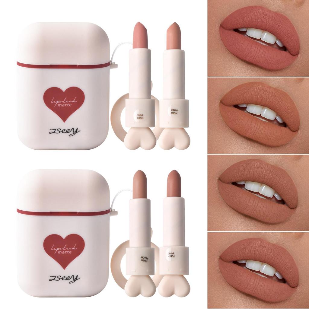 Hengfang Headphones Love Icon Double Tube Non-stick Cup Long Lasting Waterproof Lipstick H9423-M1005