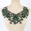 1Pcs Blue Green Hollowed-Out Rose Embroidery Patches DIY Neckline Collar Applique Sewing Decoration