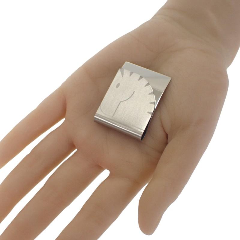 HERMES   Зажим для денег Серебристый мужской