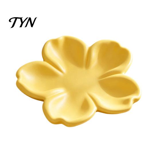 Small Jewelry Holder for Vanity 3D Printed Flower Shaped Tray Rings Necklaces, Decorative Desktop Minimalist PLA Storage Plate Organizer, Compact
