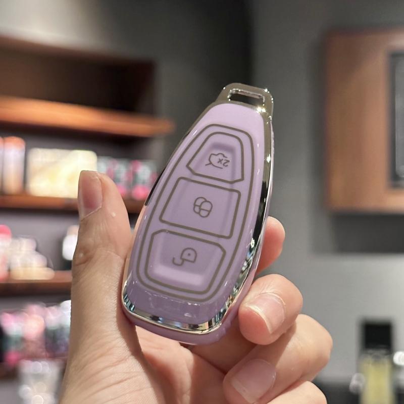 TPU Key Fob Cover with Keychain Lanyard for Ford Focus 3 4 ST Mondeo MK3 MK4 Fiesta Fusion Kuga Ecosport Protect Fob Accessories