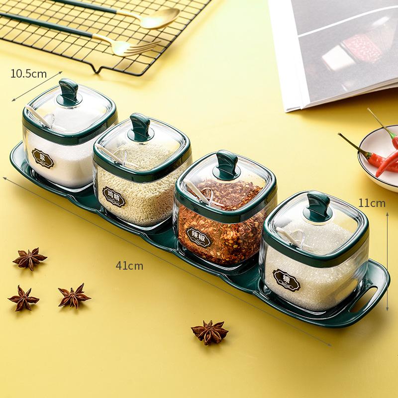 Kitchen Light Luxury Salt Monosodium Glutamate Seasoning Box Salt Shaker Seasoning Combination Set Seasoning Bottle Can