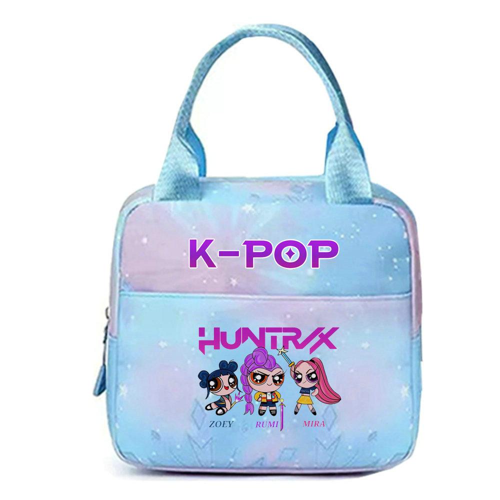 KPop Охотники на демонов Офисные работники С сумкой для обеда Портативная термосумка Большой емкости Сумка для обеда Наплечная сумка Двойного назначения