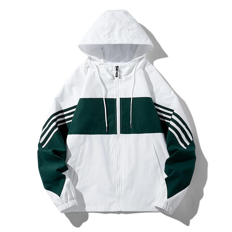 Autumn Couple Jacket Men's and Women's Autumn Casual Windbreaker Outdoor Running Sports Thin Hooded Color Blocked Jacket