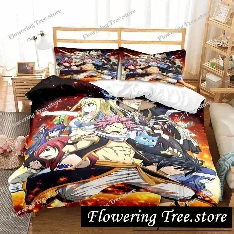 3D аниме Fairy Tail комплект постельного белья кровать из трех предметов пододеяльник односпальная двуспальная кровать пододеяльник размера Queen размер комплект для взрослых мальчиков спальня