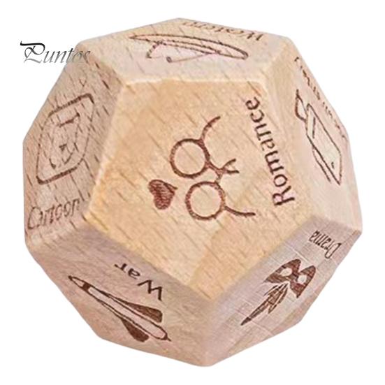 Food Decision Tool 12 Sides Dice Wooden Couple Date Night Ideas Portable Dinner Takeaway Decider Adults Girlfriend Boyfriend Props Choice