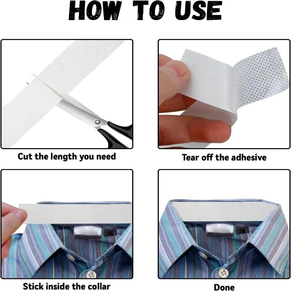 Disposable Collar Anti-dirty Grime Self-adhesive Cuff Fixing Tape for Shirt Collar Hat Lining