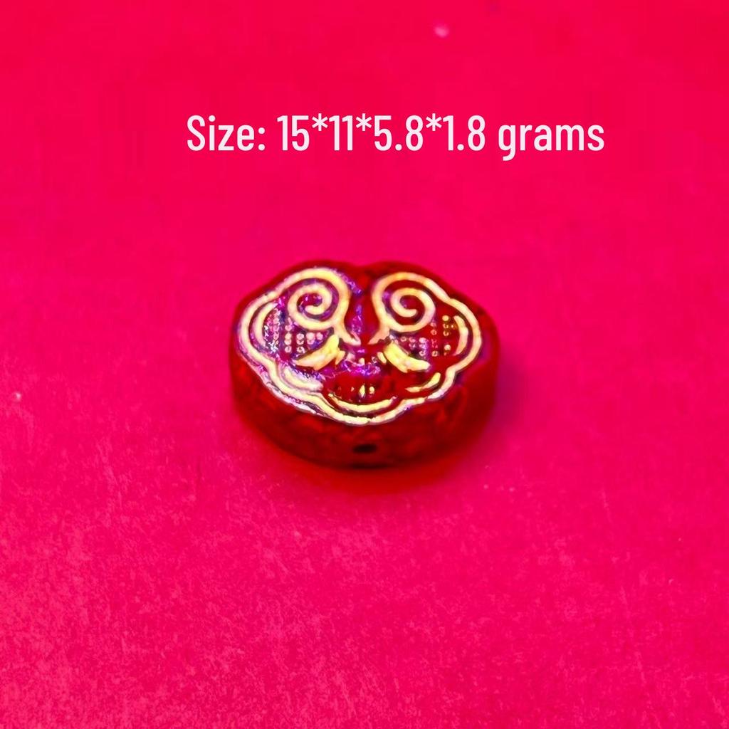 Original Gold-Plated Cinnabar Turtle Shell Fu Plaque and Gourd Pouch Accessories