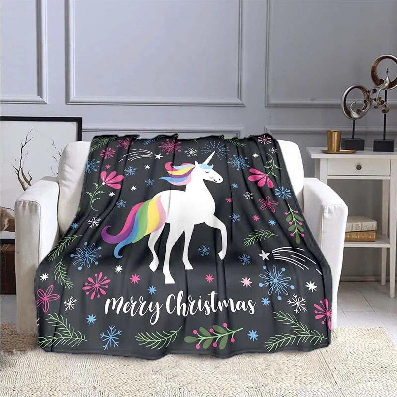 Милое цветное фланелевое одеяло с 3D принтом единорога для кроватей, походов, пикника, модное покрывало, одеяло