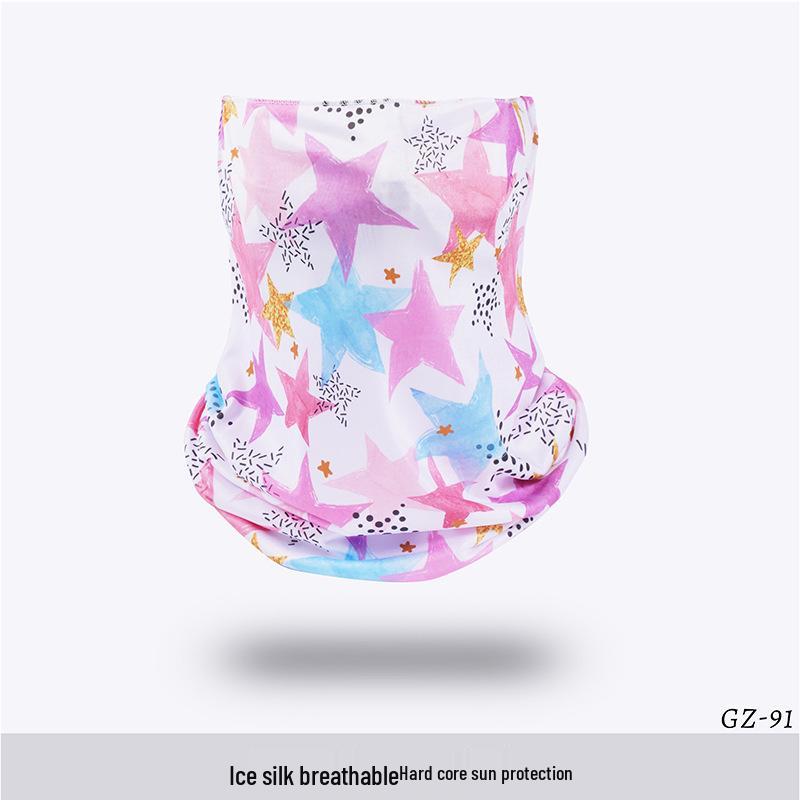 Ice Silk Ear-Hanging Face Mask - Breathable Sunshade & Neck Gaiter for Cycling & Sports