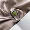 Women's Watch Niche Steel Band Watch Temperament Simple Small Green Watch Student Green Small Square Watch