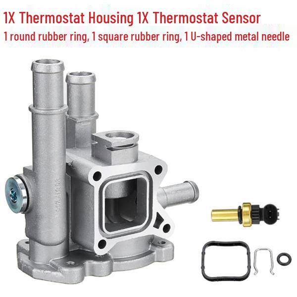 Silver Aluminum Thermostat Housing & Cover Set for Chevrolet