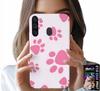 Etui Do Samsung Galaxy A21 - Różowe Psie Łapki, Plecki, Obudowa Case