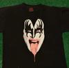 Винтажная футболка 90-х группы Kiss с большим лицом Джина Симмонса VTG Рубашка Мужская Размер Большой Рок