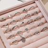 European and American 25-piece Ring Set, Snake Elephant Dripping Oil Gossip Love Leaves Small Flowers Geometric Joint Ring Female