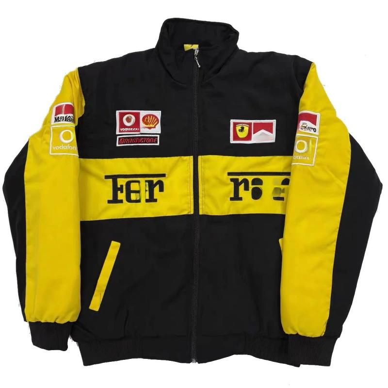 Embroidered Racing-Style Motorcycle Jacket Cycling Winter Wear Unisex Outdoor Sport Coat