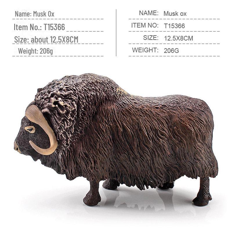 Swiss Brown Bull and Musk Ox North African Model Toy Ranch Animal Ornaments
