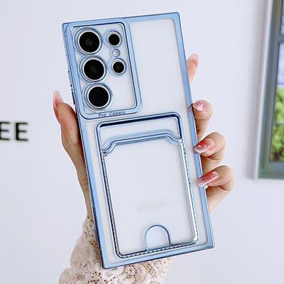 Прозрачный чехол с слотом для карт для Samsung S24 S23 S22 S21 Plus Ultra FE A34 A54 A14 A15 A24 A25 A35 A55 A53 A73 A51