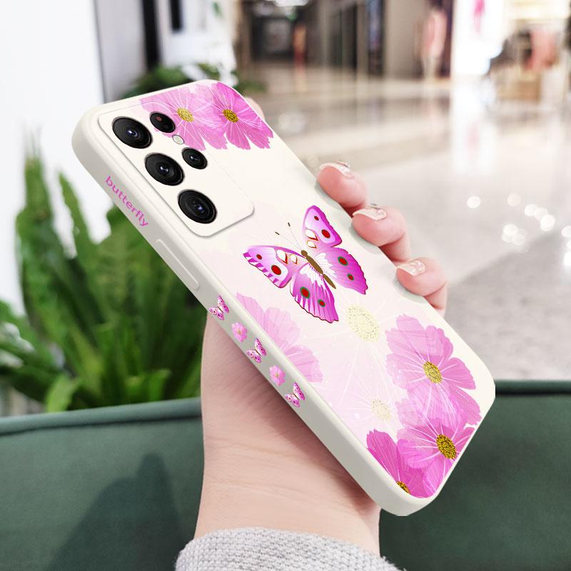 Printed Butterfly Phone Case For Samsung Galaxy S25 S24 S23 S22 S21 S20 Ultra Plus FE S10 S9 S10E Note 20 ultra 10 9 Plus Cover