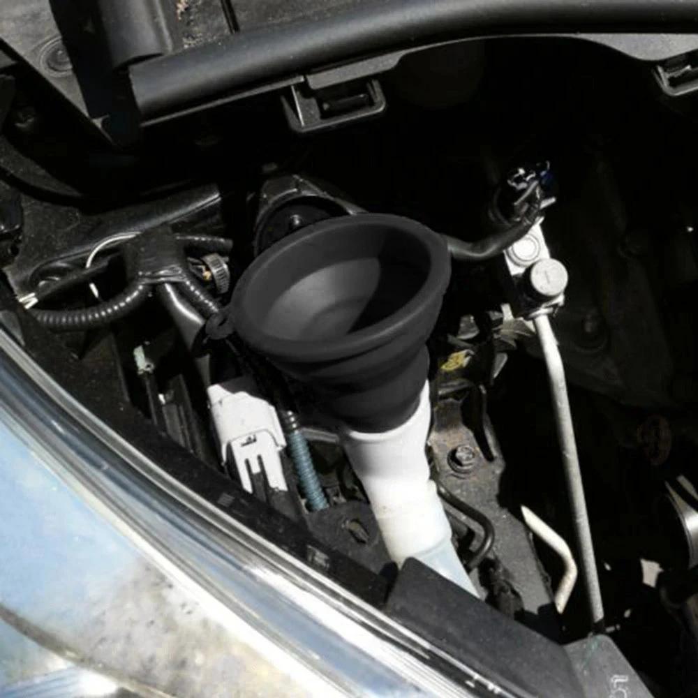 Silicone Engine Oil Funnel, Collapsible Portable Car Funnel for Gasoline & Washer Fluid Change, Universal Auto Accessory