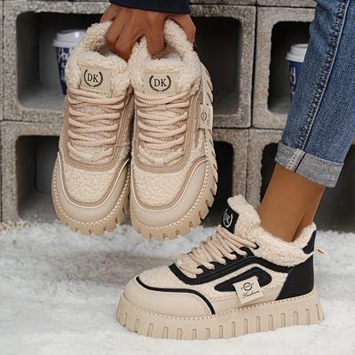 2025 Зимние утепленные теплые высокие кроссовки для студентов, повседневные, спортивные, хлопковые, женские