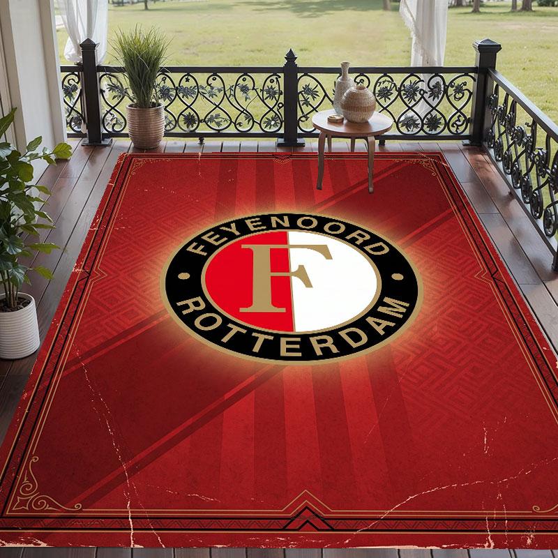 Soft Floor Carpet Feyenoord Pattern Area Rug Decorative Mat For Home Room Decoration