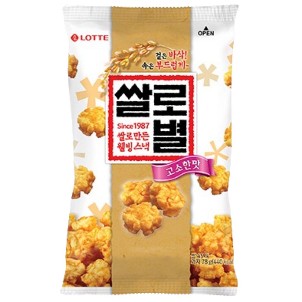 [Lotte] Ssallobyeol Korean Crispy Rice Snack Original Savory Flavor 78g-156g