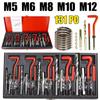 88/131pcs Thread Repair Kit M3 M4 M5 M6 M8 M10 M12 M14 Screw Thread Inserts For Restoring Damaged Threads Repair Tools Drill Bit