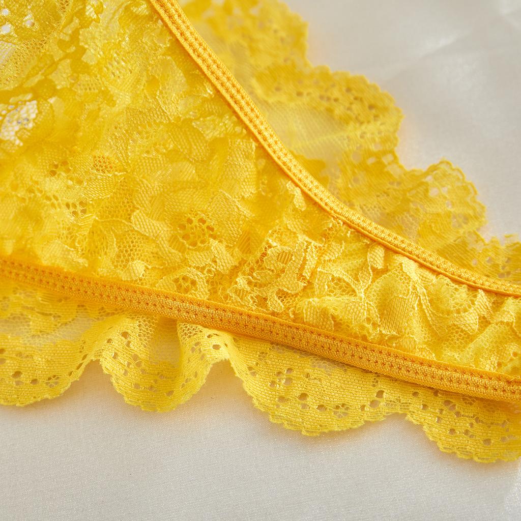 New Fashion Sling Lace Sexy Lingerie Sets Transparent Floral Mesh Underwear Set