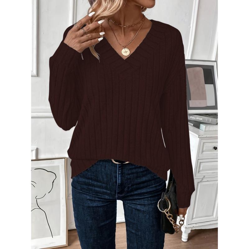 DAFIFY Женские модные повседневные весенне-осенние однотонные блузки и рубашки с v-образным вырезом и длинным рукавом с принтом