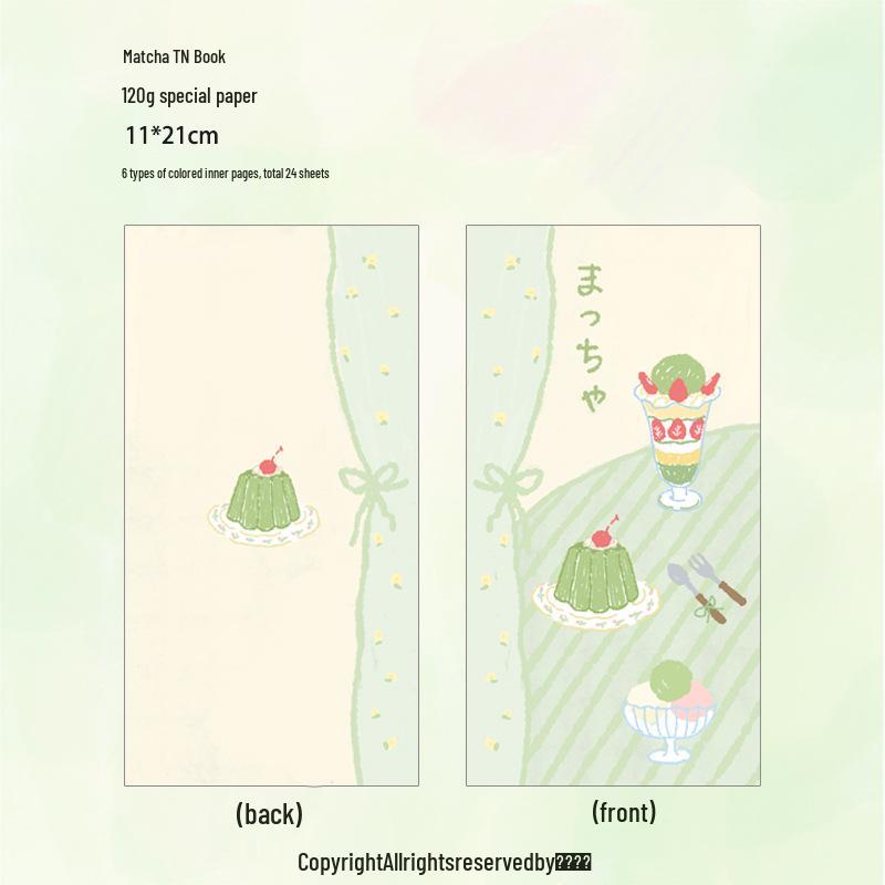 Вкладыши для блокнота CaiCaiXuanXuan Matcha Strawberry TN - Специальная бумага со страницами разных цветов