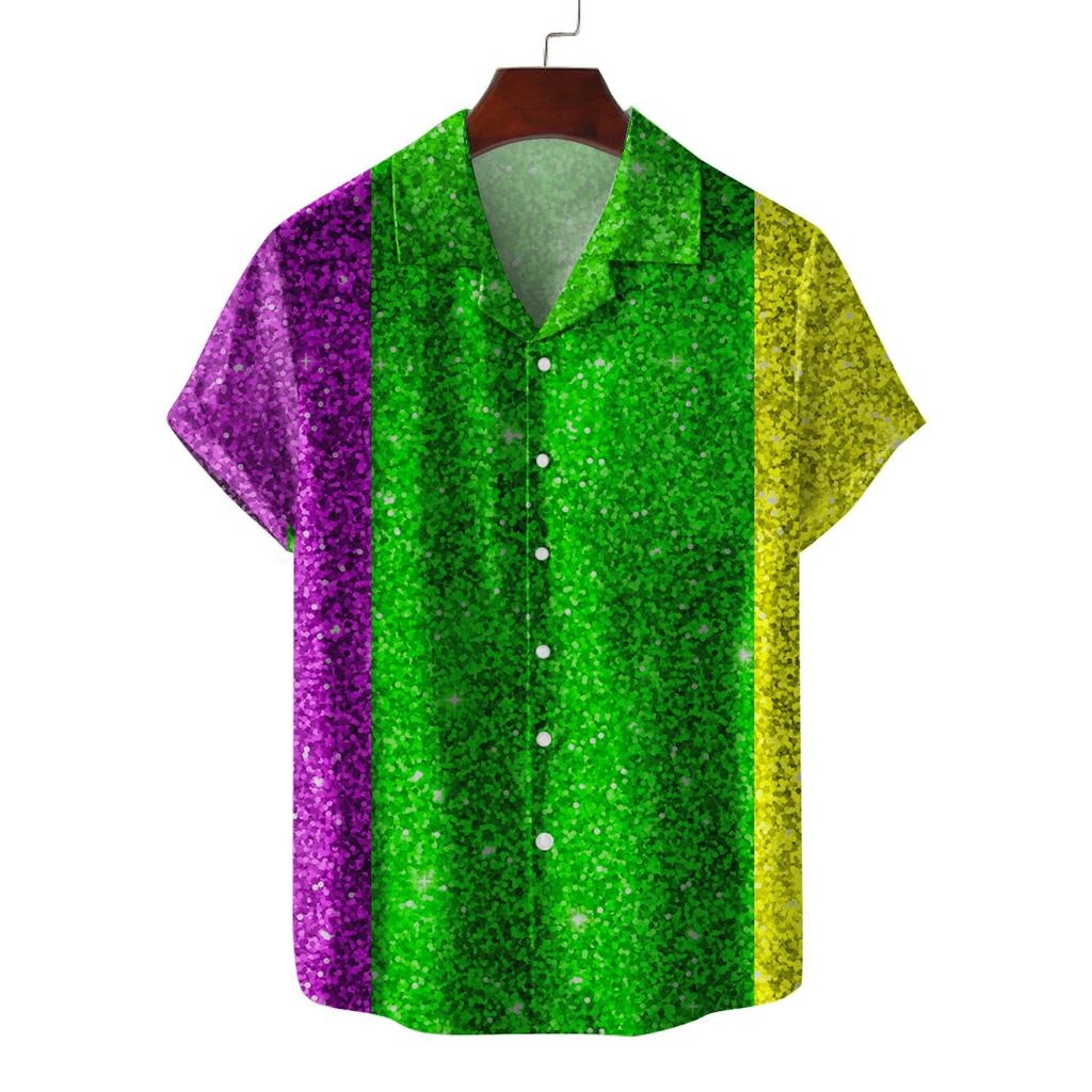 Мужская летняя новая свободная рубашка с коротким рукавом с принтом, кардиган, пляжная рубашка