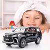 Lexus 570 Off-Road в масштабе 1/24, модель роскошного внедорожника, игрушечный автомобиль из цинкового сплава со звуком и светом для детей, подарок для мальчиков и девочек