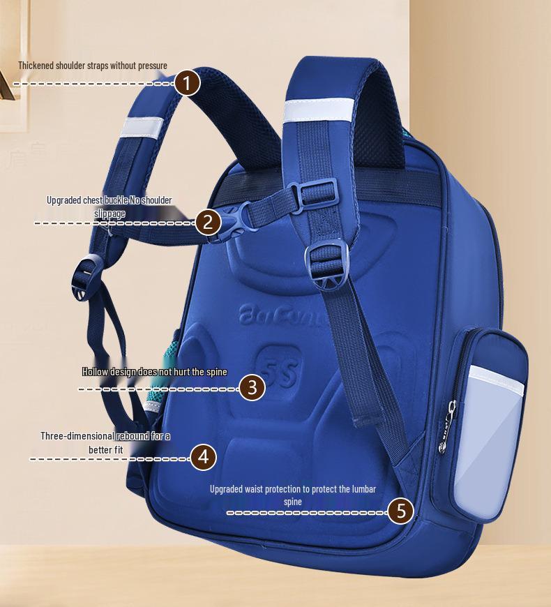 Рюкзак школьный большой вместимости с поддержкой спины для мальчиков 3-6 лет, дизайн капибары, первый класс