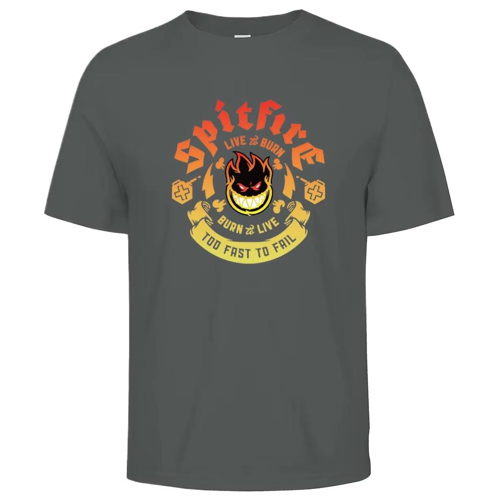 Unisexs Cotton Spitfire Graphic Print Tshirt Tees Casual Loose Round Neck Street Style Tops for Unisex and WoUnisex 2026