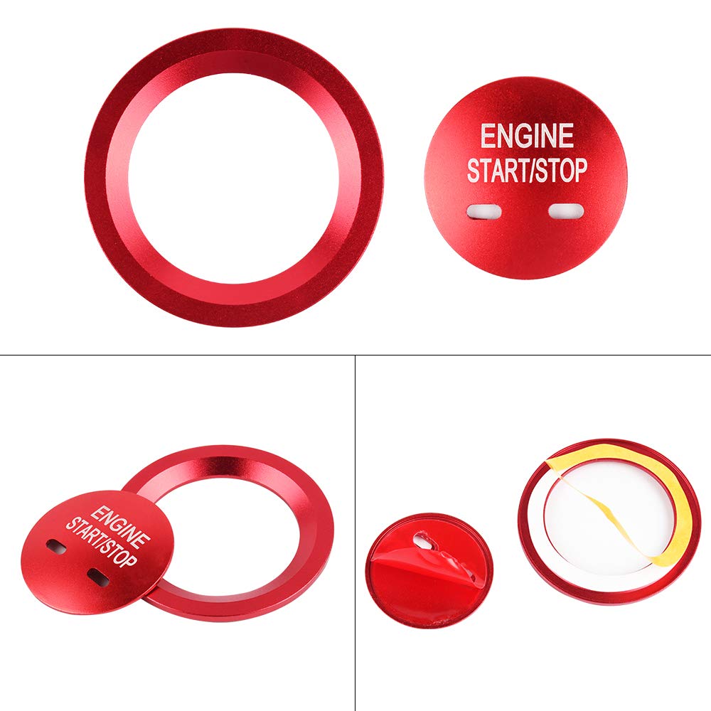 CARFIB Ignition Button Decals Fit for Chevrolet Chevy Equinox Malibu Sonic Traverse Trax Accessories Push Start Stop Stickers Caps Covers Parts Car