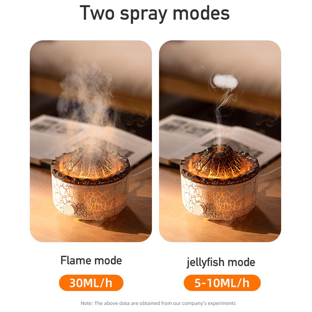 Увлажнители пламени вулкана, диффузоры с 7 цветными лампочками, диффузоры для ароматерапии, необходимое украшение для дома, комнаты, аромат