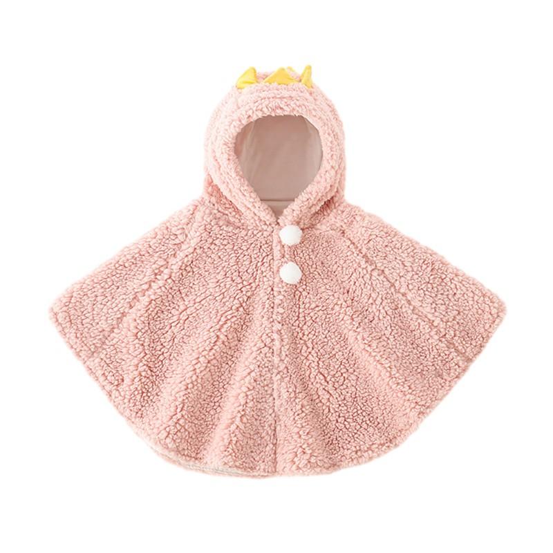 Kids Cape Baby Boys and Girls Hooded Cloak Solid Color Warm Children's Shawl Coat