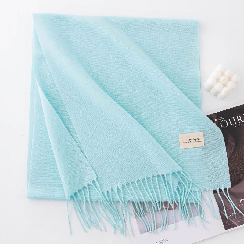 Morandi Color Scarf Shawl Solid Color Cashmere Feel Long Winter Wrap Luxury Soft Fashion Gift Lightweight Women’s Neck Scarf