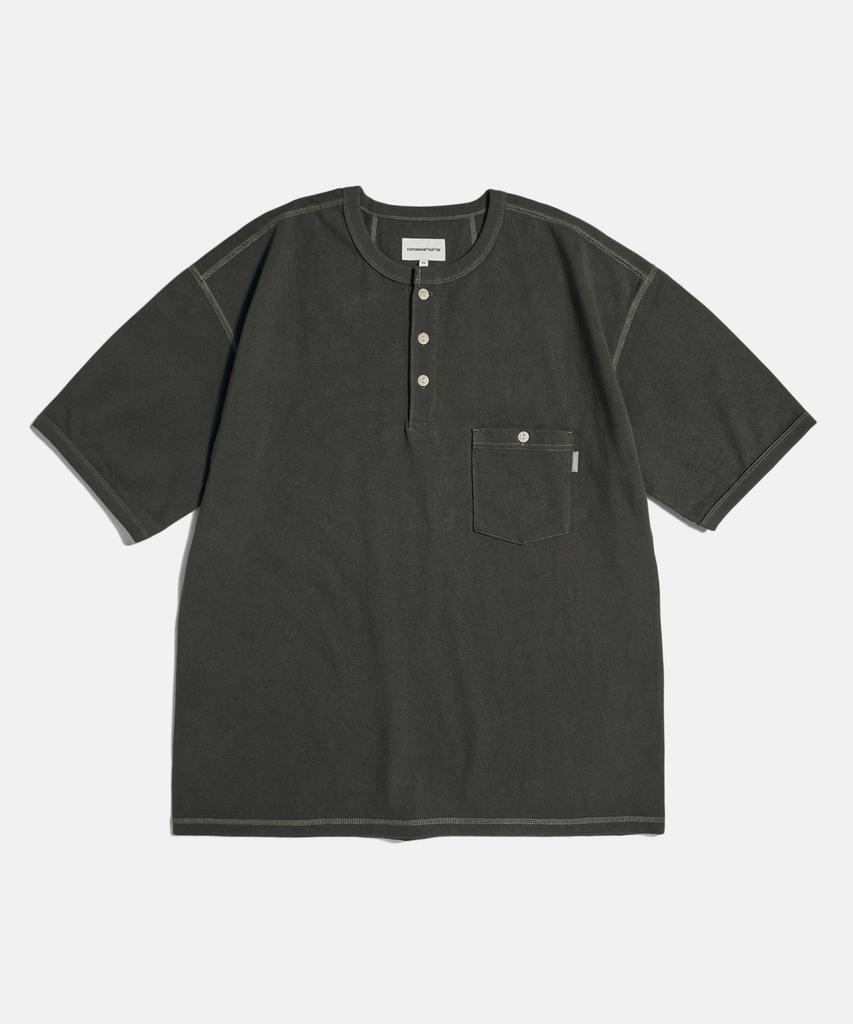 ESPIONAGE Широкая футболка-henley Винтажный черный