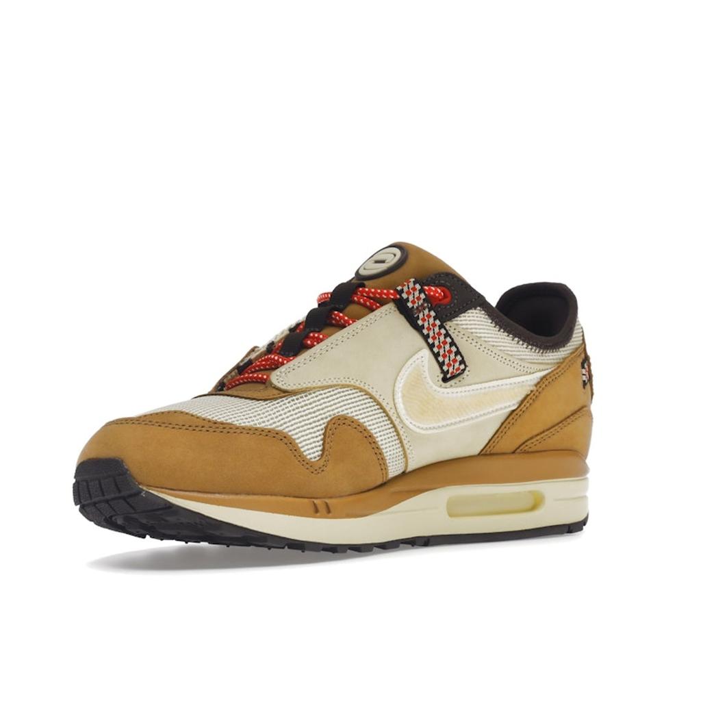 Travis Scott X Nike Air Max 1 Wheat Unisex Sneakers Tan Lemon-Drop Baroque-Brown DO9392-701