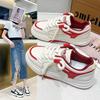 Women's White Shoes  New Spring Thick-Soled Women's Shoes Round Toe Leather Facing Shoes Women's Ins Fashion Casual Sports Skate Shoes