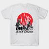 Asian Size Men Print T-shirt Seven-Samurai No-Cut Heat Transfer Print Cotton Tshirt