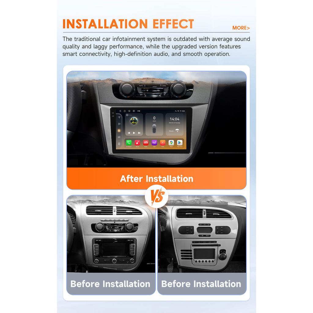 Hizpo Интеллектуальная автомагнитола Snapdragon 6115 для Seat Leon MK2 2005-2012 Интеллектуальные системы Carplay GPS-навигация Стерео Android Auto 2din BT 4G