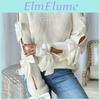 Autumn Winter Women Pullovers And Sweaters Oneck Bowknot Long Sleeve Knitted Sweater Tops
