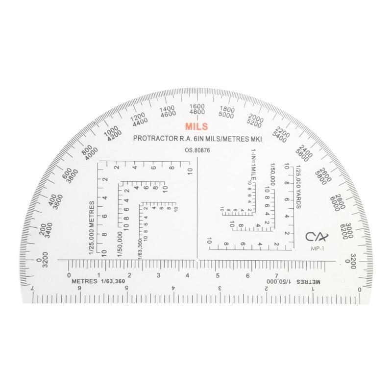 Military Protractor Coordinate Scale for Topographical Map Reading and Land Navigation Map Reading Ruler