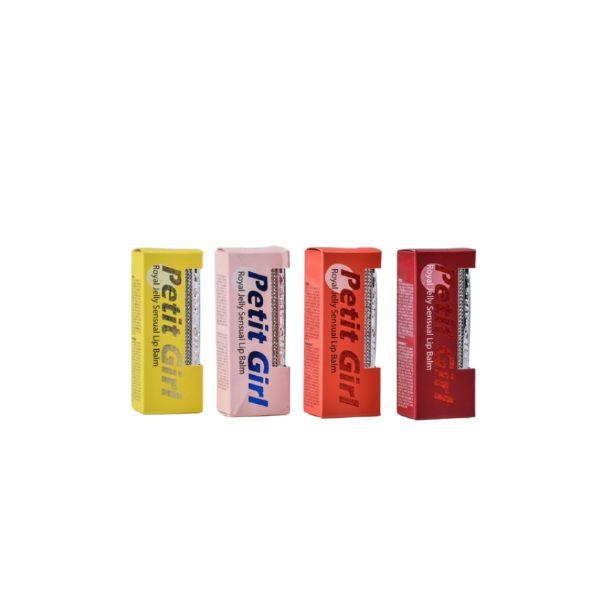 Petit Girl Royal Jelly Sensual Lip Balm 3g - Red Waltz, Red Wine, Pink Move, Yellow Tango 4 Colors Option