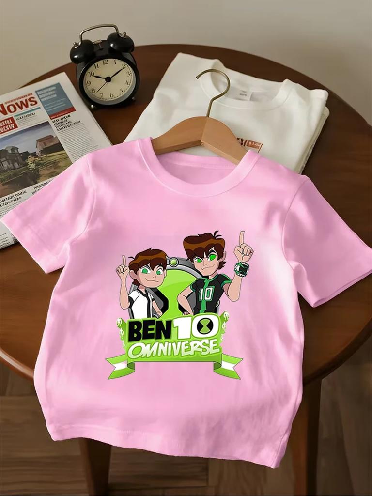 Omnitrix Watch Ben 10 Kids Short Sleeve T Shirt Summer Cute Cartoon Crewneck Boys Girls 3-14