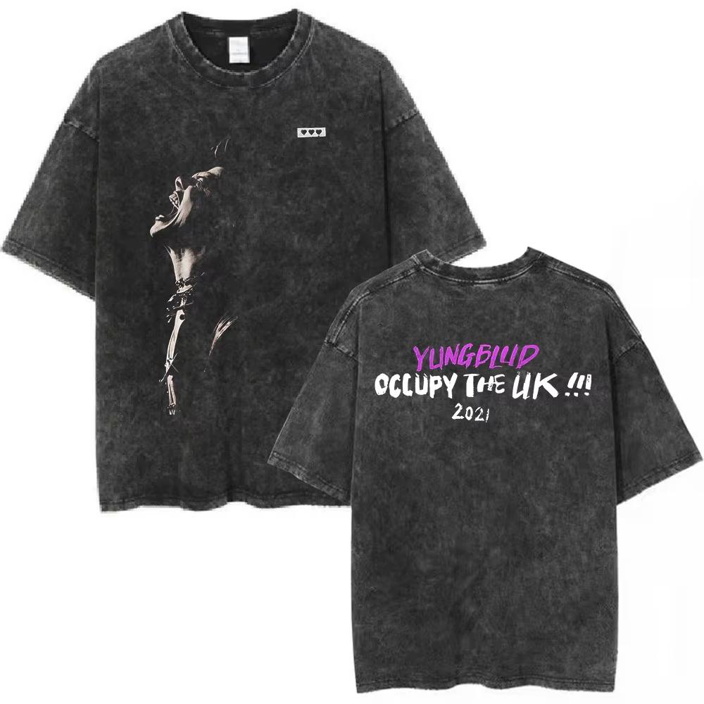 Yungblud IDOLS Album Tour T Shirts Men Women Clothing Washed Vintage Short Sleeve Tshirts Oversized Casual Cotton Tshirts