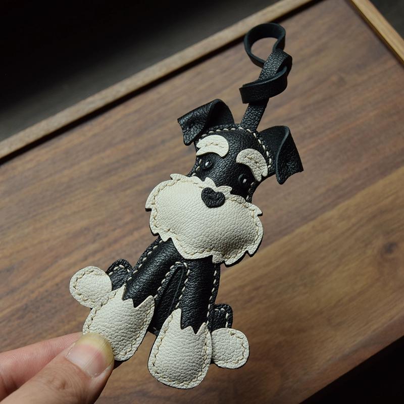 Schnauzer Hand-sewn Car Key Pendant Bag Pendant Dog Cute Custom Gift Female Keychain